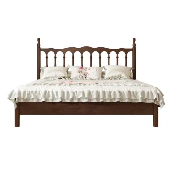 Rural American bed all solid wood 1.8M double modern simple retro French bed B & B style