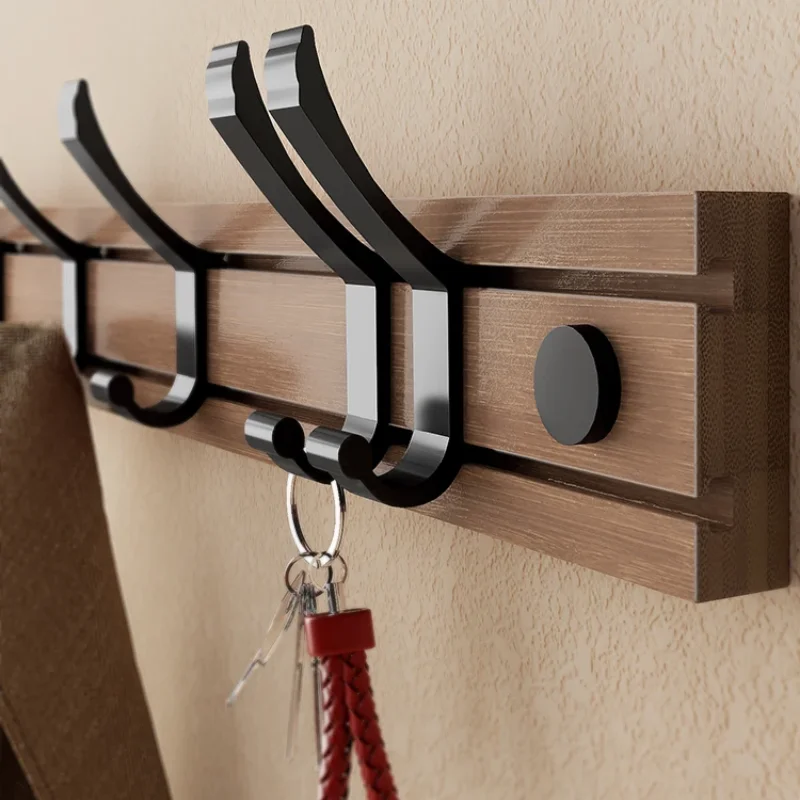 Nordic Bamboo Wall Coat Rack Removable Hooks Clothes Hat Key Storage Holder Hallway Organizer Furniture Hanger Home Decor