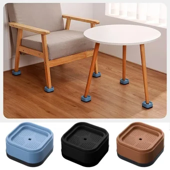 4Pcs Furniture Risers Heavy Duty Bed Chair Table Heightening Foot Pad Non-slip Floor Protecto Leg Lift