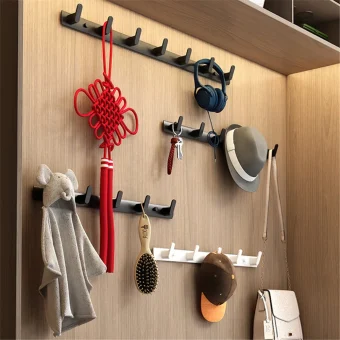Bathroom Towel Hook Coat Rack Hallway Balcony Clothes Hanger Clothes Shelf Hat Hook Corner Wall Door Rack for Kitchen Bedroom