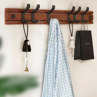 Nordic Bamboo Wall Coat Rack Removable Hooks Clothes Hat Key Storage Holder Hallway Organizer Furniture Hanger Home Decor