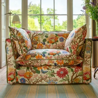 French retro printed single chair small apartment balcony leisure chair pastoral bed and breakfast sofa chair soft bag fabric