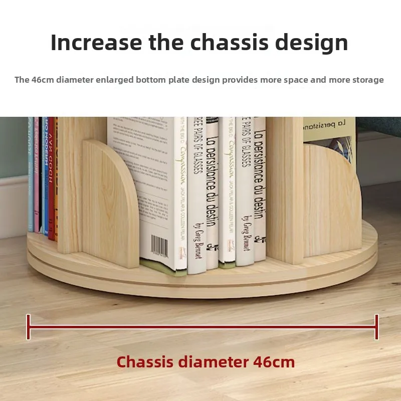 360° Rotating Bookshelf – Space-Saving Floor Standing Kids Book Rack, Simple Home & Student Storage Organizer