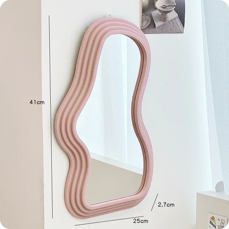 Wavy Wall Mirror Items Girls Small Floor Funky Cloud White Cute Mirror Men Nordic Korean Plastic Espelhos Home Decorations Cheap