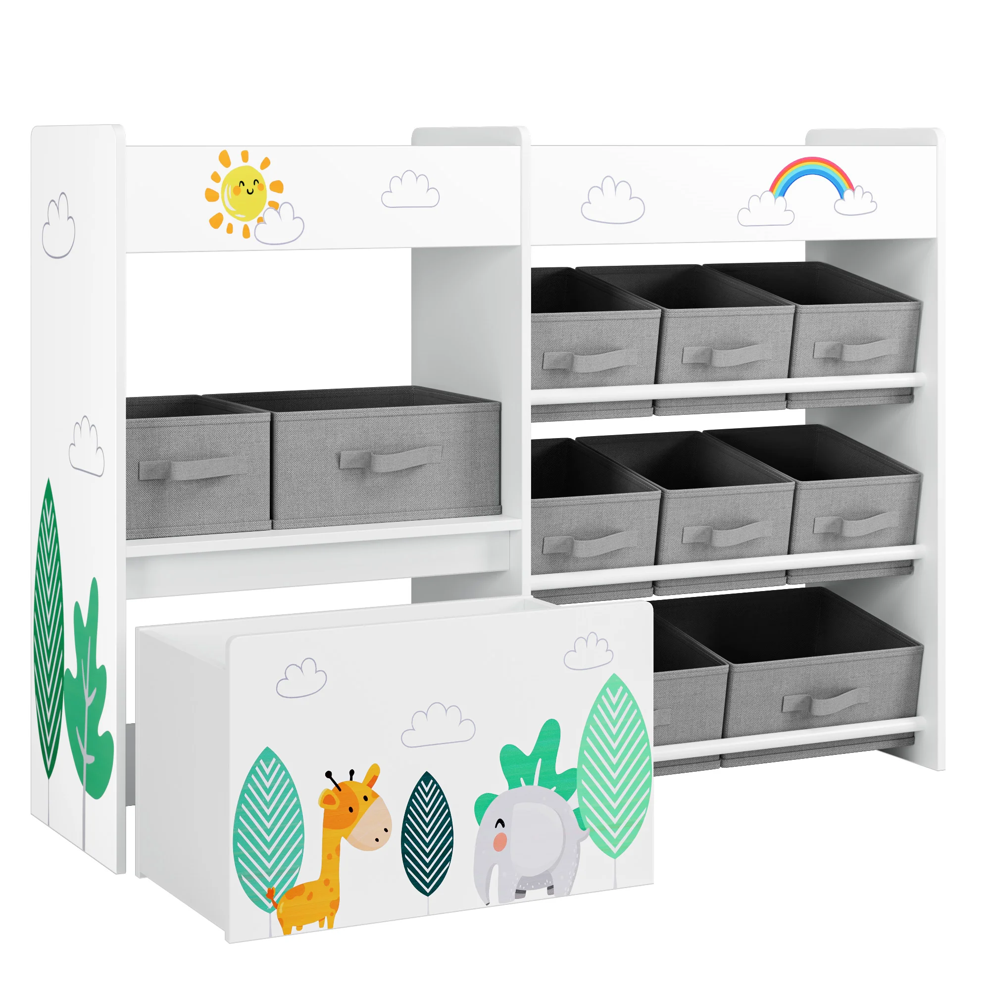 Toys shelf 10 fabric storage s boxing bookcase toys box on wheels toys organizer in child