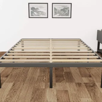 DDPNKL 3500lbs Heavy Duty,14 Inch Steel & Wooden Slat Support Reinforced Platform Bed Frame,Mattress Foundation/Easy Assembly